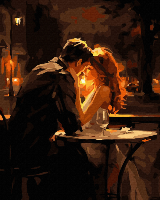 Set pictura pe numere, cu sasiu, Seara romantica, 40x50 cm [1]