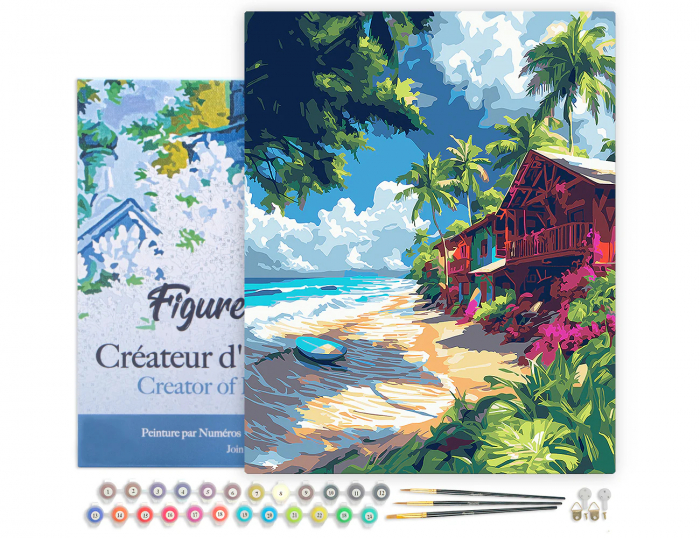 Set pictura pe numere, cu sasiu, Sat de vacanta, 40x50 cm [2]