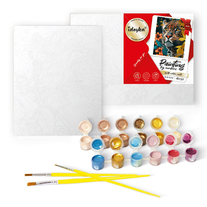 Set pictura pe numere, cu sasiu, Bufnita colorata- extra culori metalizate, 40x50 cm [2]