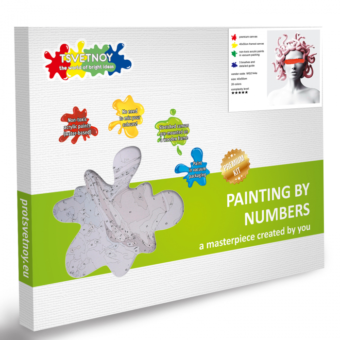 Pictura pe Numere, cu sasiu, Gorgona, 40x50 cm [7]