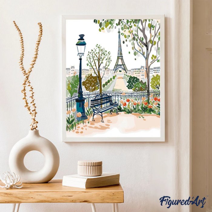Set pictura pe numere, cu sasiu, Acuarela din Paris, 40x50 cm [2]