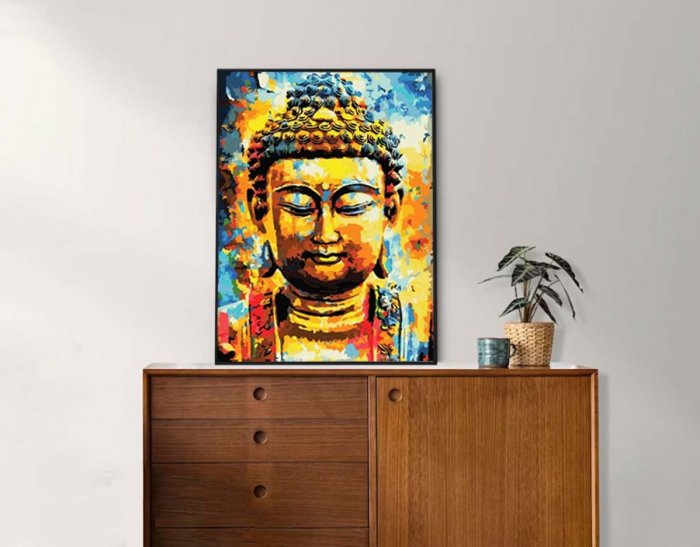 Set pictura pe numere, cu sasiu, Buddha, 30x40 cm [5]
