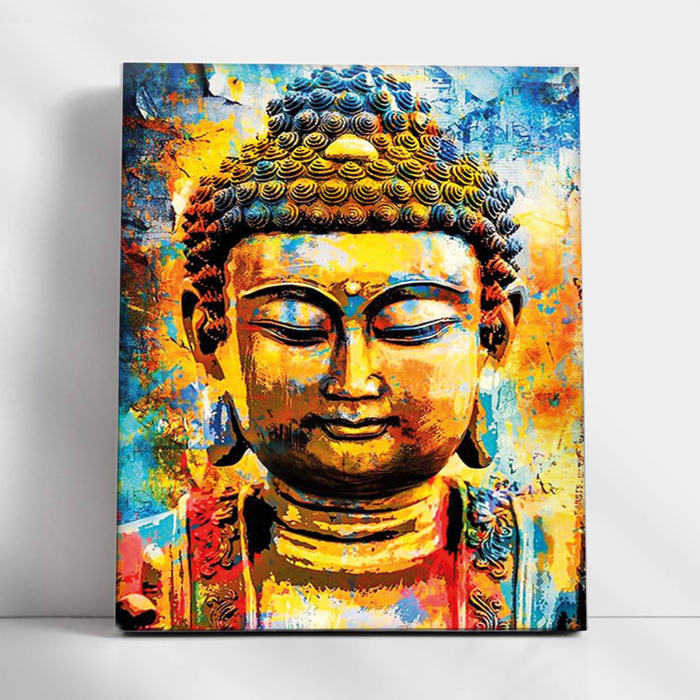 Set pictura pe numere, cu sasiu, Buddha, 30x40 cm [3]