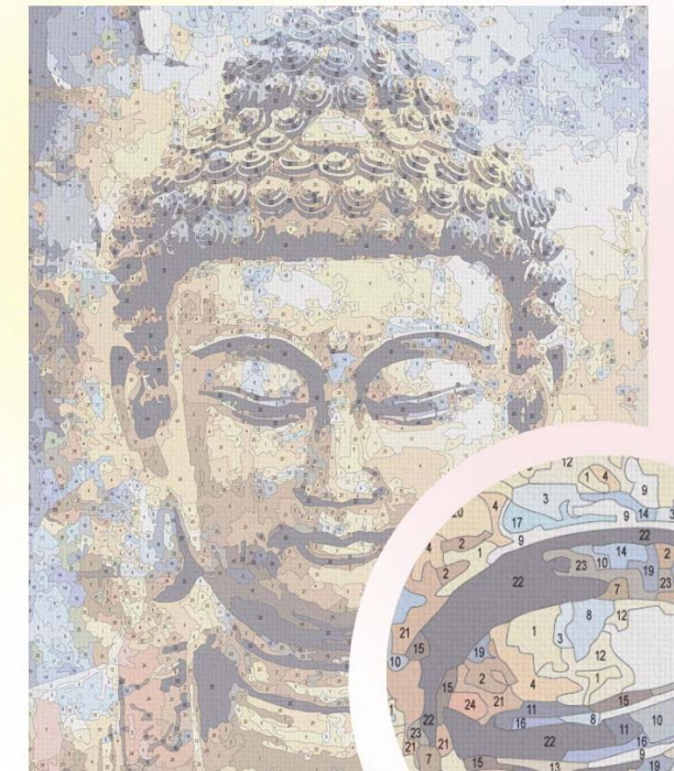 Set pictura pe numere, cu sasiu, Buddha, 30x40 cm [2]
