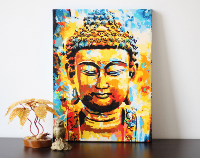 Set pictura pe numere, cu sasiu, Buddha, 30x40 cm [4]