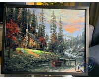 Set pictura pe numere, cu sasiu, In munti, 40x50 cm [3]