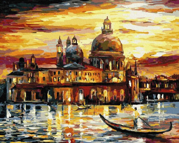 Set pictura pe numere, cu sasiu, Cerul auriu al Venetiei, 40x50 cm [1]