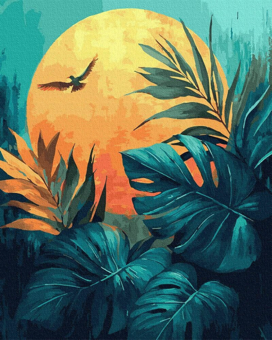 Set pictura pe numere, cu sasiu, Reverie tropicala, 40x50 cm [1]