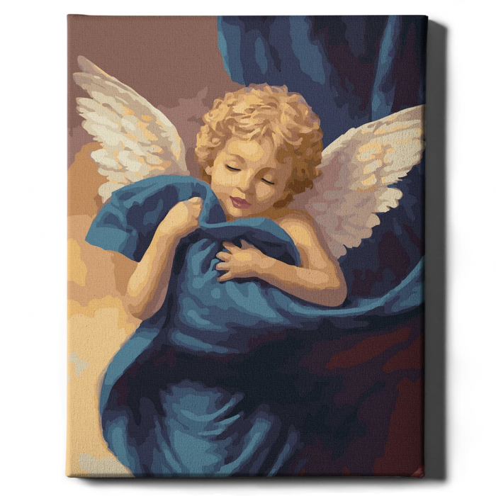 Set pictura pe numere, cu sasiu, Inger pazitor, 40x50 cm [2]