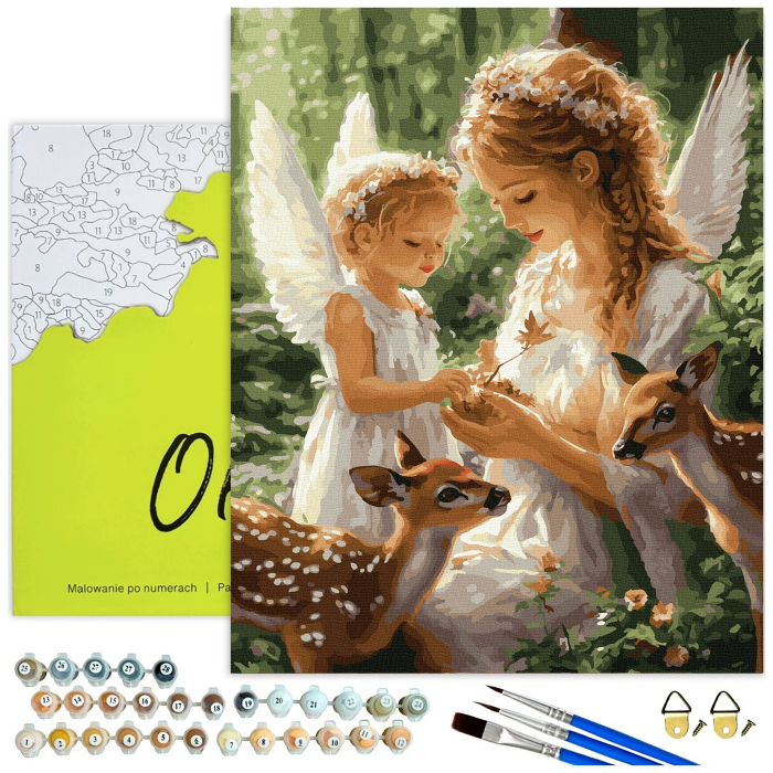 Set pictura pe numere, cu sasiu, Ingeri, 40x50 cm [2]