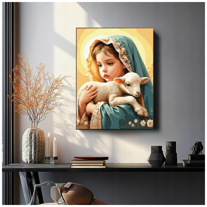 Set pictura pe numere, cu sasiu, Inocenta 40x50 cm [3]