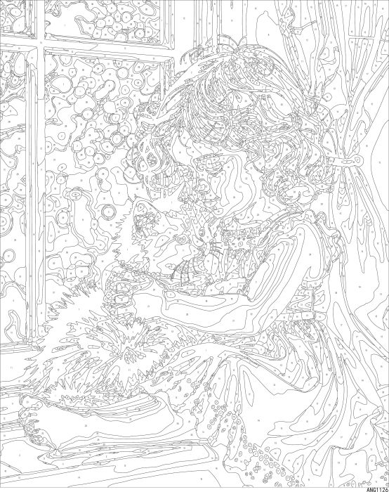 Set pictura pe numere, cu sasiu, Iubire pura, 40x50 cm [4]