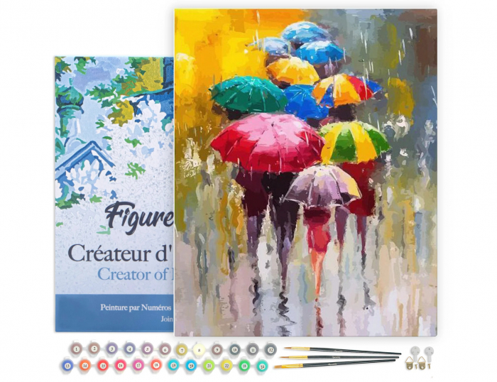 Set pictura pe numere, cu sasiu, Parada de umbrele, 40x50 cm [2]