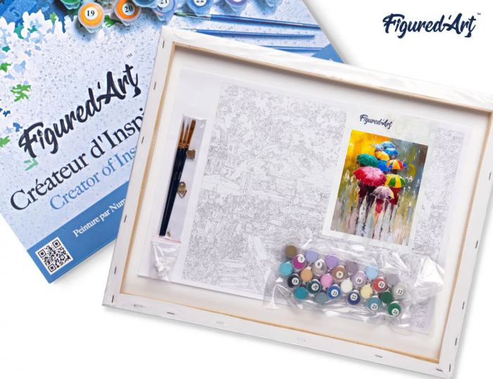 Set pictura pe numere, cu sasiu, Parada de umbrele, 40x50 cm [4]