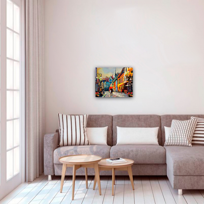 Set pictura pe numere, cu sasiu, European Town, 40x50 cm [3]