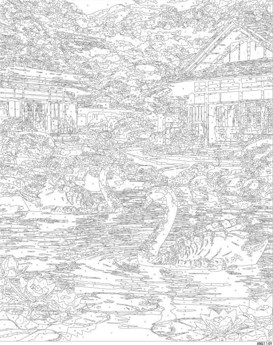 Set pictura pe numere, cu sasiu, Lebede negre, 40x50 cm [4]