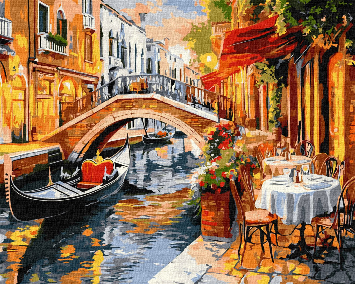 Set pictura pe numere, cu sasiu, Peisaj venetian, 40x50 cm [1]