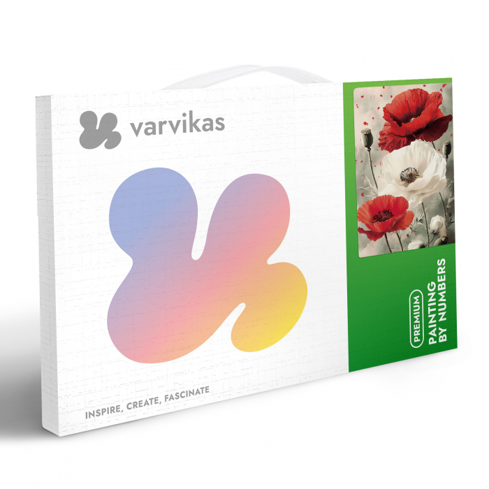 Set pictura pe numere, cu sasiu, Maci, 20x30 cm [6]