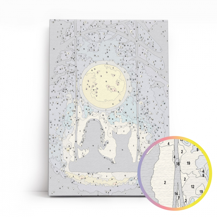Set pictura pe numere, cu sasiu, Vise sub clar de luna, 20x30 cm [4]