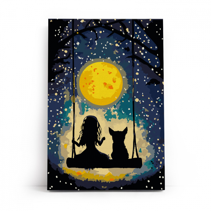 Set pictura pe numere, cu sasiu, Vise sub clar de luna, 20x30 cm [2]