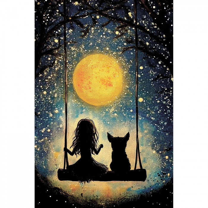 Set pictura pe numere, cu sasiu, Vise sub clar de luna, 20x30 cm [1]