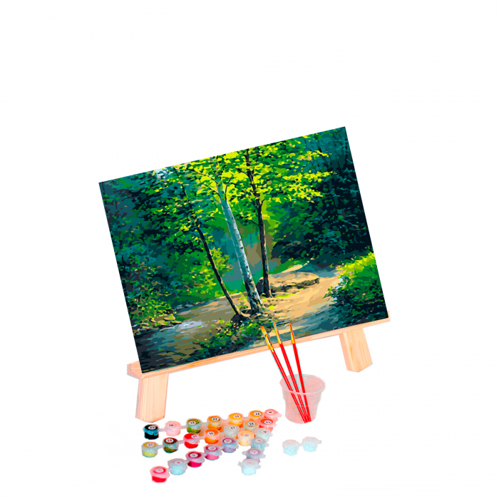 Pictura pe numere, cu sasiu, Mesteceni, 40x50 cm [2]