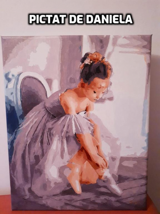 Set pictura pe numere, cu sasiu, Micuta balerina, 40x50 cm [2]