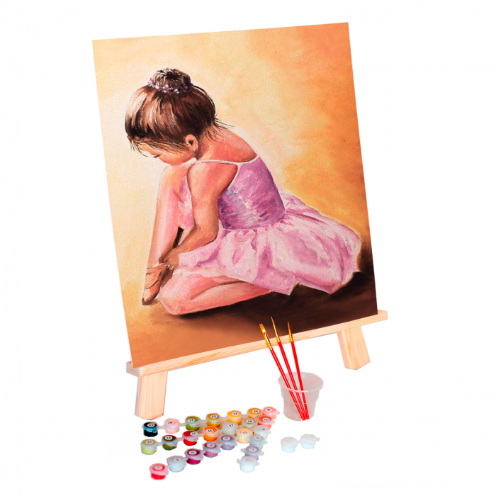 Set pictura pe numere, cu sasiu, Balerina baby [2]