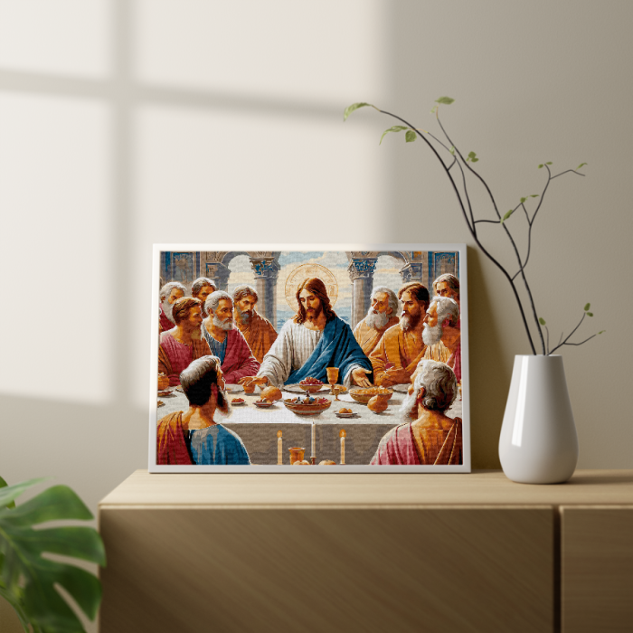 Set pictura pe numere, cu sasiu, Cina cea de taina, 40x50 cm [3]