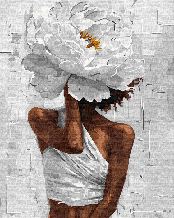 Set pictura pe numere, cu sasiu, Imagine florala- culori metalizate, 40x50 cm [1]