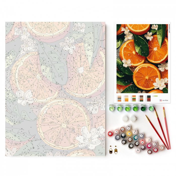 Set pictura pe numere, cu sasiu, Soare dulce, 30x40 cm [4]