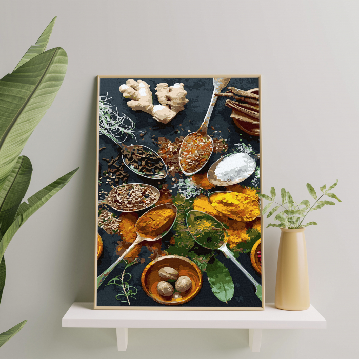 Set pictura pe numere, cu sasiu, Condimente, 40x50 cm [4]