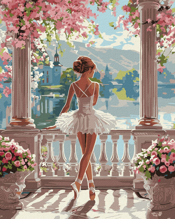 Set pictura pe numere, cu sasiu, Peisaj gratios, 40x50 cm [1]