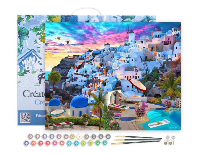 Set pictura pe numere, cu sasiu, Peisaj din Grecia, 40x50 cm [2]