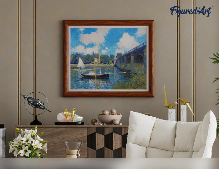 Set pictura pe numere, cu sasiu, Podul de la Argenteuil - Monet, 40x50 cm [3]