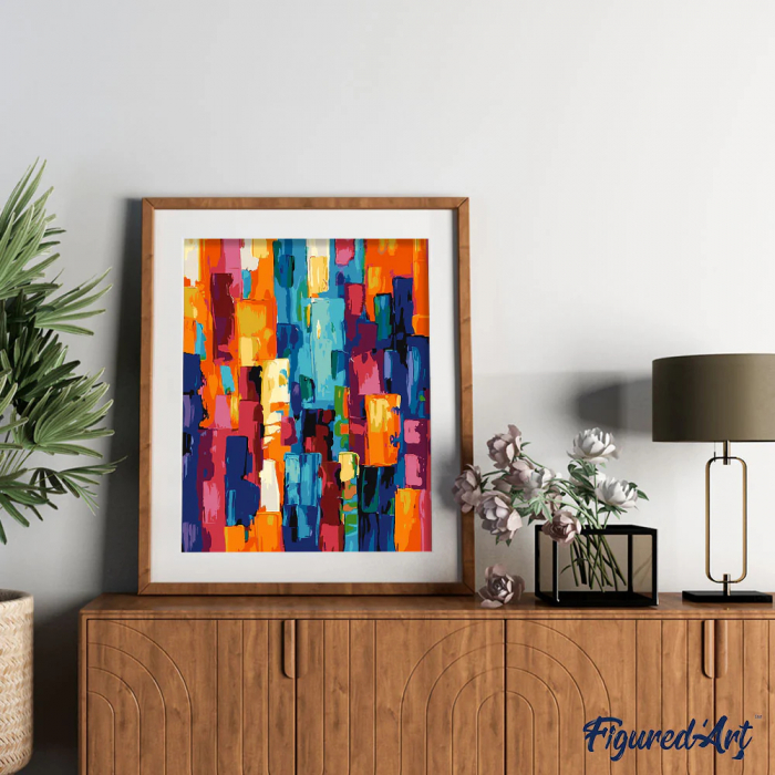 Set pictura pe numere, cu sasiu, Energie abstracta, 40x50 cm [3]