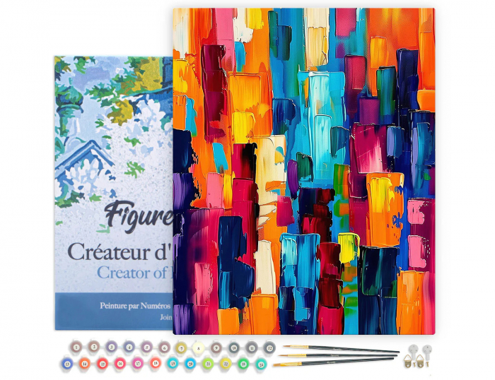Set pictura pe numere, cu sasiu, Energie abstracta, 40x50 cm [2]