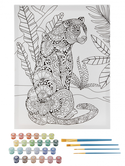 Set pictura pe numere, cu sasiu, Pantera, 40x50 cm [2]