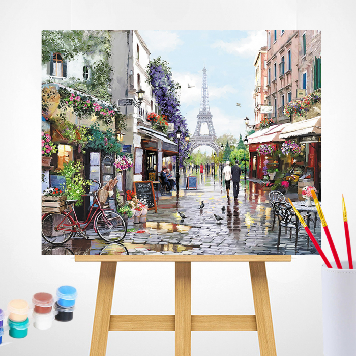 Pictura pe numere, cu sasiu, Paris in Spring, 40x5o cm [2]