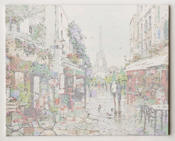 Pictura pe numere, cu sasiu, Paris in Spring, 40x5o cm [4]