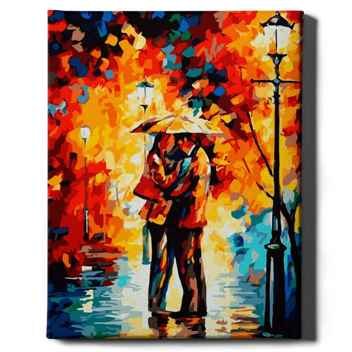 Set pictura pe numere, cu sasiu, Cuplu in parc, 40x50 cm [2]