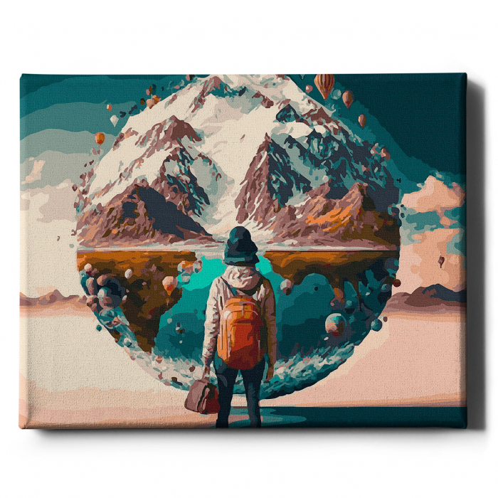 Set pictura pe numere, cu sasiu, Calator prin lume, 40x50 cm [2]