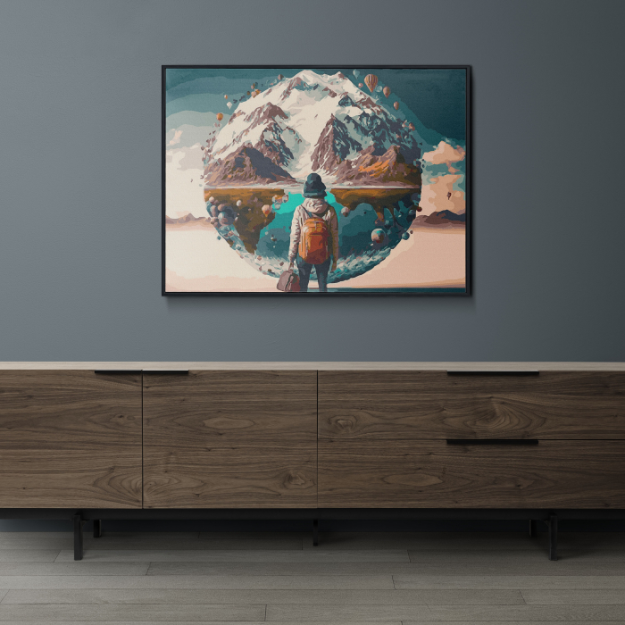 Set pictura pe numere, cu sasiu, Calator prin lume, 40x50 cm [3]