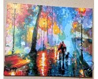 Set pictura pe numere, cu sasiu, Plimbare in ploaie, 40x50 cm [4]