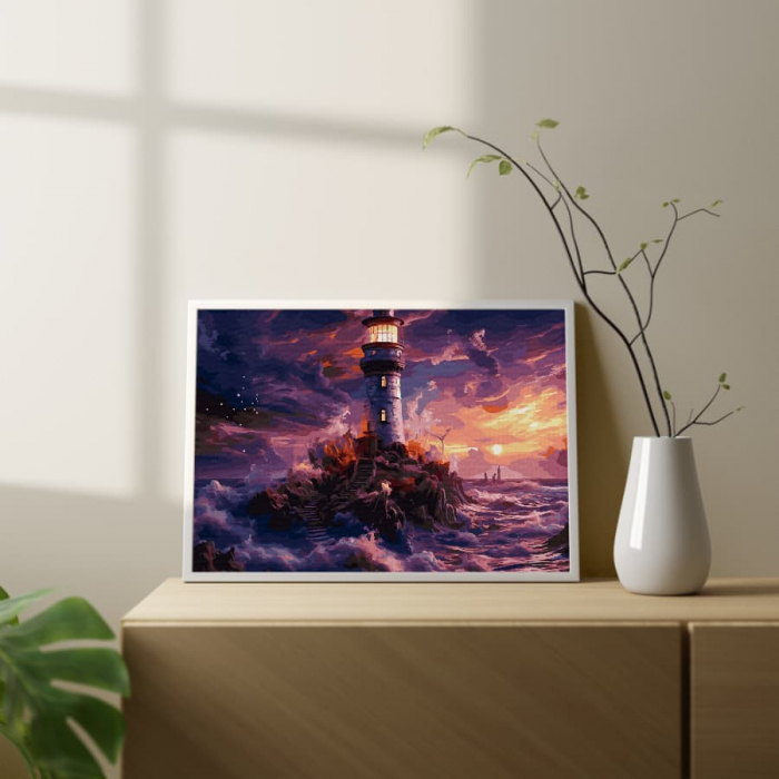 Set pictura pe numere, cu sasiu, Gardianul marii, 40x50 cm [3]