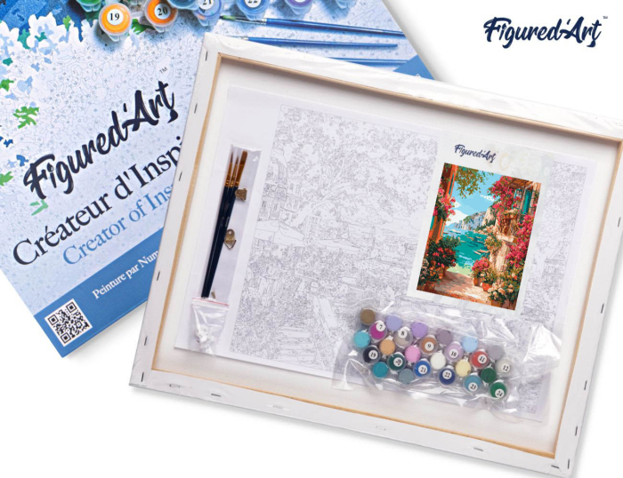 Set pictura pe numere, cu sasiu, Peisaj de pe riviera italiana, 40x50 cm [7]