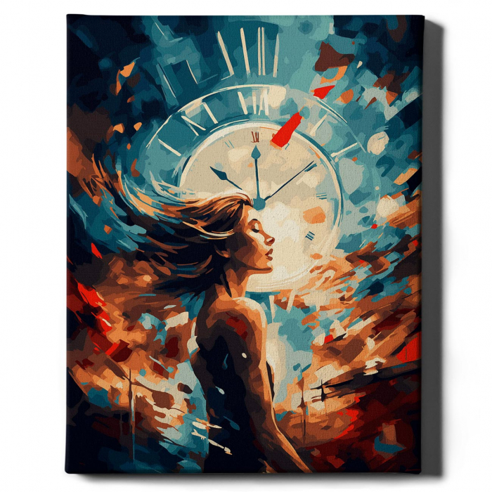 Set pictura pe numere, cu sasiu, Nu pierde timpul!, 40x50 cm [2]