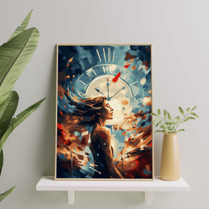 Set pictura pe numere, cu sasiu, Nu pierde timpul!, 40x50 cm [3]