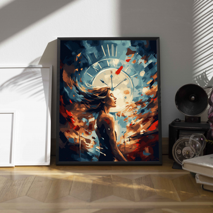 Set pictura pe numere, cu sasiu, Nu pierde timpul!, 40x50 cm [4]