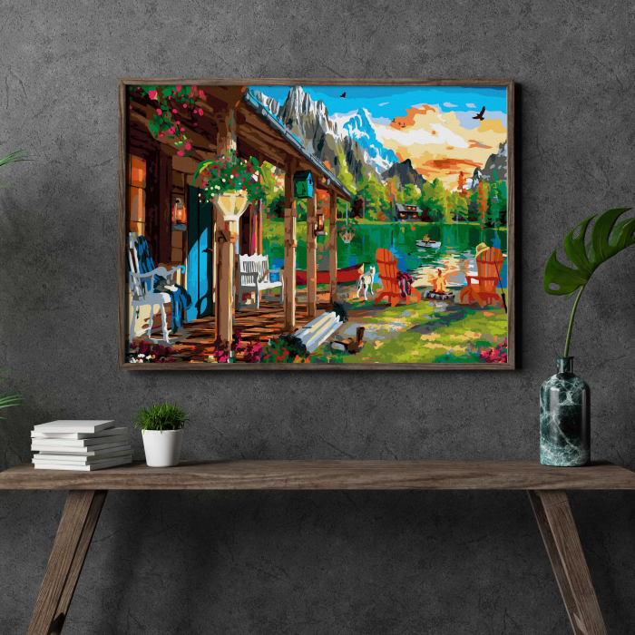 Set pictura pe numere, cu sasiu, Departe de oras, 40x50 cm [3]